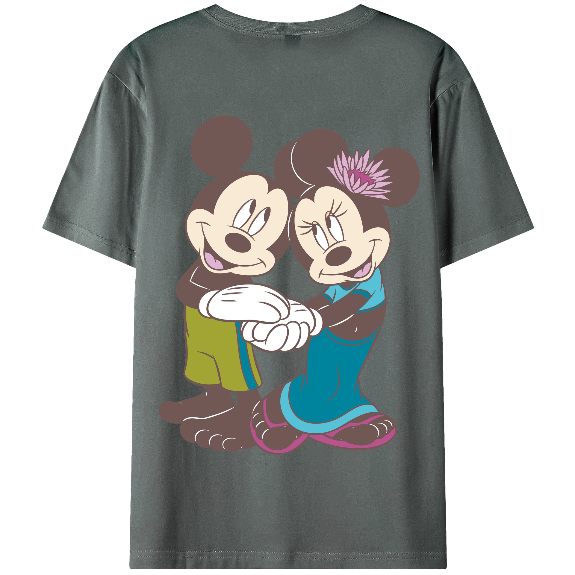 （画像用） ミッキーマウス Mickey Mouse 綿100％半袖Tシャツ（背面プリント）